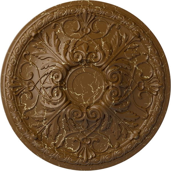 Ekena Millwork Tristan Ceiling Medallion (Fits Canopies up to 5 1/2"), 26"OD x 3"P, Smokey Topaz Crackle CM26TNSTC - main